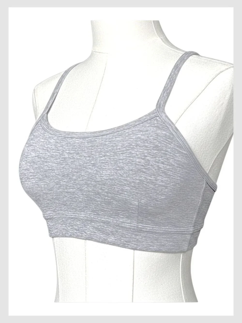 Alo Yoga Alosoft Sports Bra Gray Strappy Seamless XS